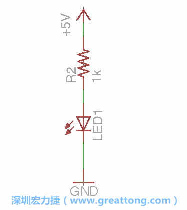 如圖所示放置一個(gè)開關(guān)（switch）、10K電阻器（10k resistor）和0.1μF的電容（0.1μF capacitor），并把開關(guān)的一端連到接地端上。