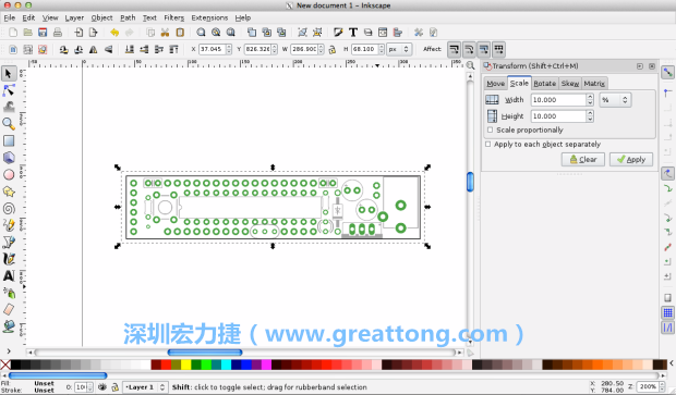 首先，你需要取得電路板設(shè)計圖的PNG圖檔，才能在上面進(jìn)行繪制。這件事做起來比用說的難上許多，而其中一種方法如下所示（我們會先假設(shè)你正在使用Inkscape向量繪圖工具）。