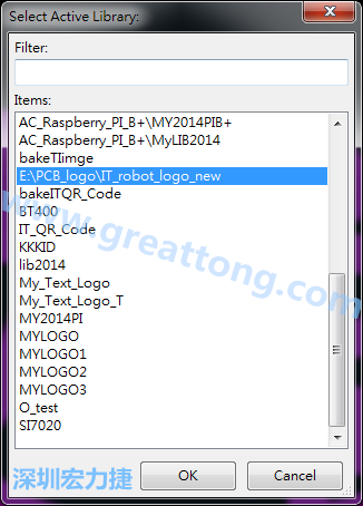 若要存到另外一個library 里， 要點選在File->Current library 重新再選擇Active Library， 就可以點選 File->Save Module in Acitve library 
